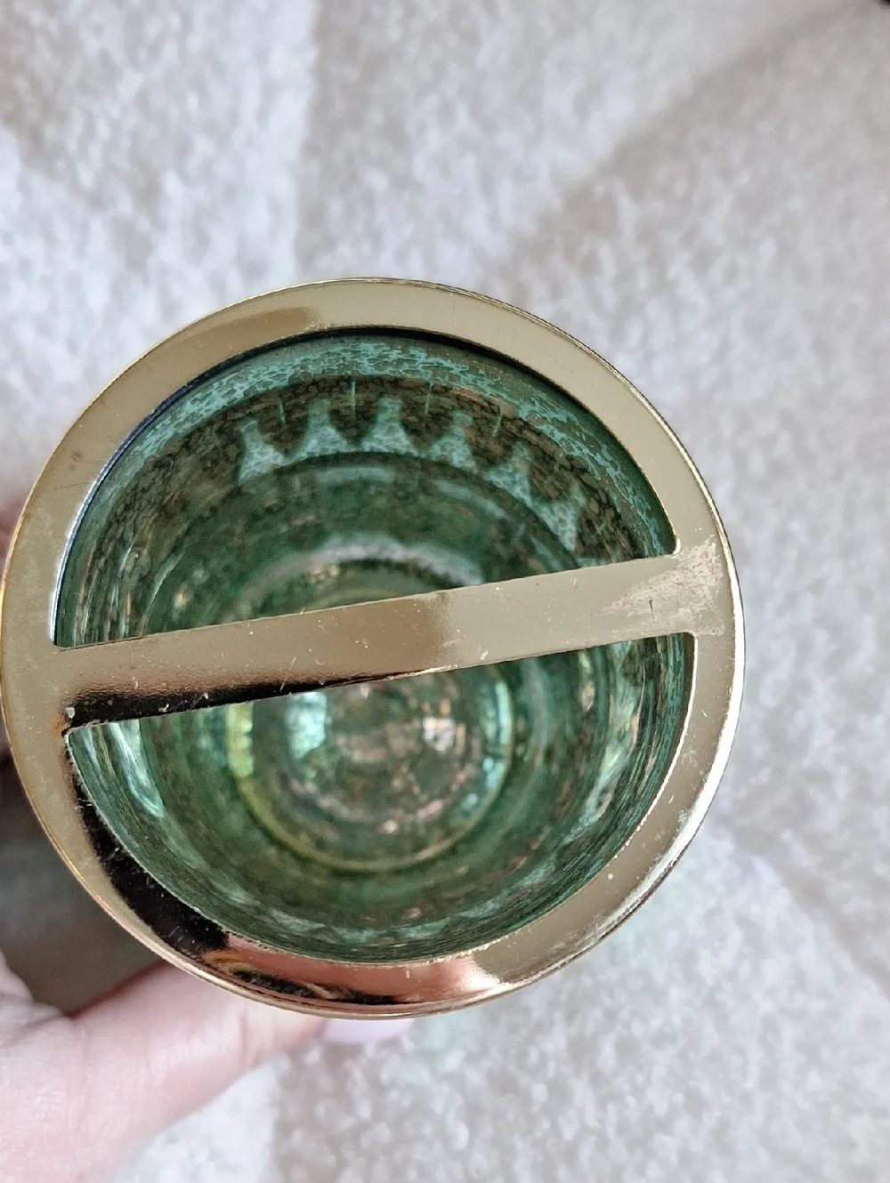 NWT Opalhouse Gold & Emerald Green Mercury Glass Toothbrush Holder - Picture 2 of 3